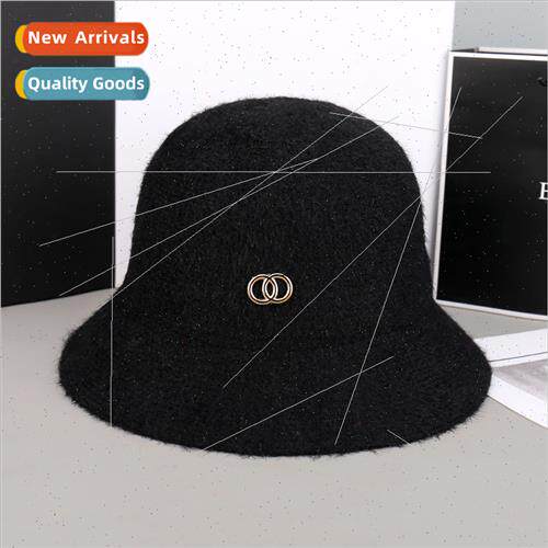 Autumn new knted plush warm pot hat winter tide double ring