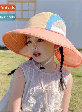 Korean  children hat cute baby tricolor rainbow sunscreen su