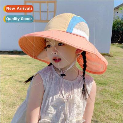 Korean  children hat cute baby tricolor rainbow sunscreen su