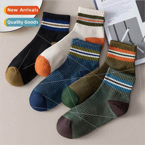 Socks men mid-calf summer cotton anti-odor mesh breathable s