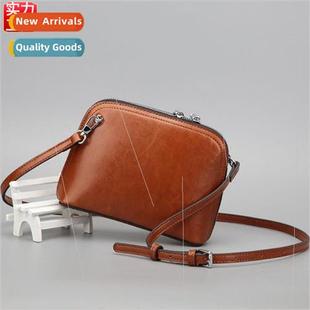 cowhide elegant mini Vintage simple wax bag shoulder oil