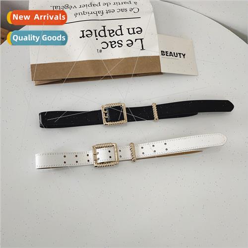 New Korean women wide belt retro whe double rows pin buckle