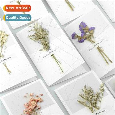 Dried Flower Greeting Cards Holograms Valentine Grass Forget