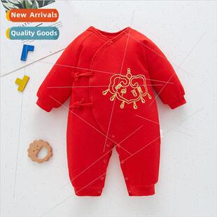 Baby jumpsuit winter jacket jacket cotton clothing red New Y