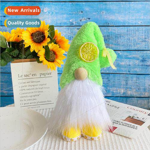 2023 New Summer Lemon Doll High Hat Plush Gnome Doll Faceles