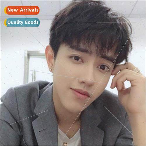 Wig men new handsome men textured short hair fluffy face rep
