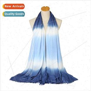 hand size dye long tie large cotton painted New scarf thin