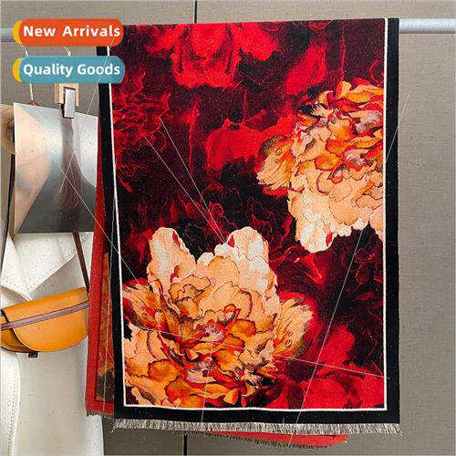 wind printing fall winter warm scarf female faux cashmere fa