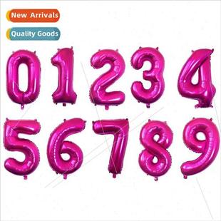 number balloon aluminum inch red body rosy Slim