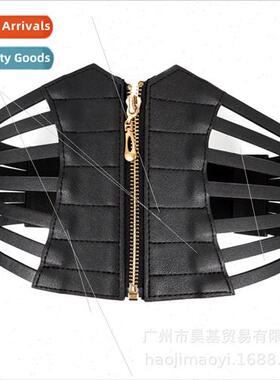 Europe Fashion Extra Wide Waistband Black Widened Decorative