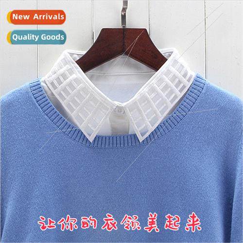 Fake Collar Ladies Lace 2017 New Autumn Winter Plaid Hundred