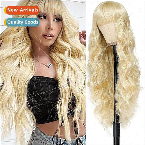 wig Europe ladies big wave long curly hair picking dye cente