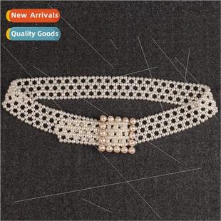 knting making pin pearl buck women belt casual Women fashion