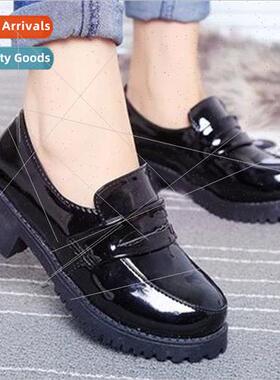 JK Japan college female small black leather shoes COS anime