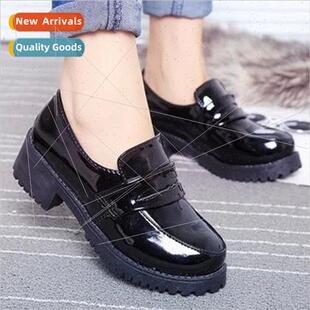 JK Japan college female small black leather shoes COS anime