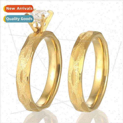Europe Uned States round  flower couple ring tanium steel wh