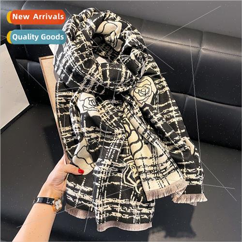 2023 fall winter new rose imation cashmere scarf warm fashio