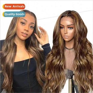 waves long brown black gradient big hair curly wigs Europe