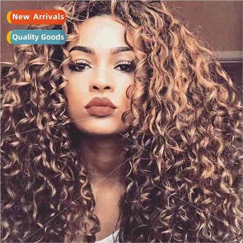 wig Europe ladies fashion chemical fiber head covering long