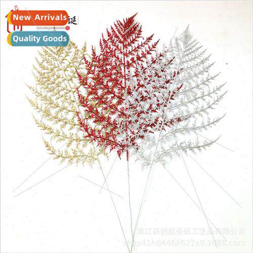 mulation plastic flowers leaves Christmas gold dust decorati