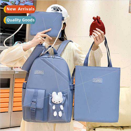 new shoulder bag five sets Korean large-capacy college wind
