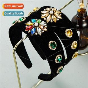 fabric enlarged band pearl blac hair flower edge Europe wide