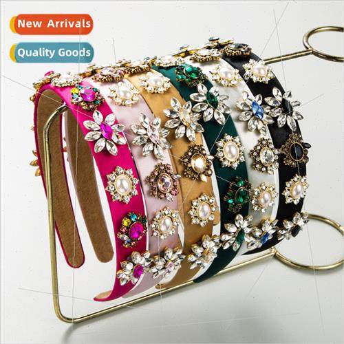 Europe new Ba court hair band retro alloy accessories diamon