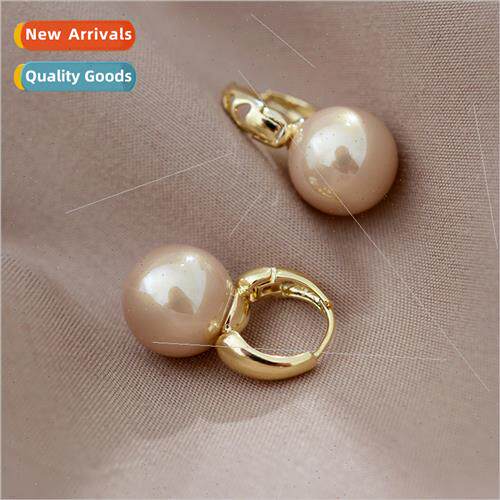 Large pearl earrings vintage double-sided earrings buckle Fr