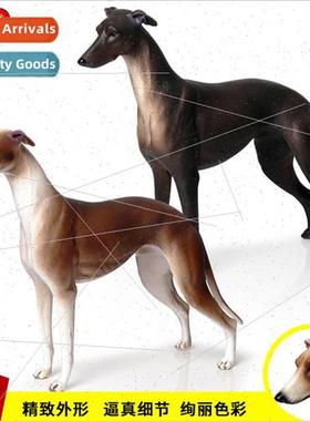 Static solid wildlife dog model Greyhound nty hunting dog pe