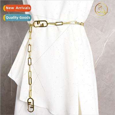 Waist Chain Accessories New Gold F Letter Dress Sweater Su C