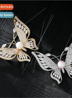 luxury anti-glow butterfly brooch high-grade corsage clothin