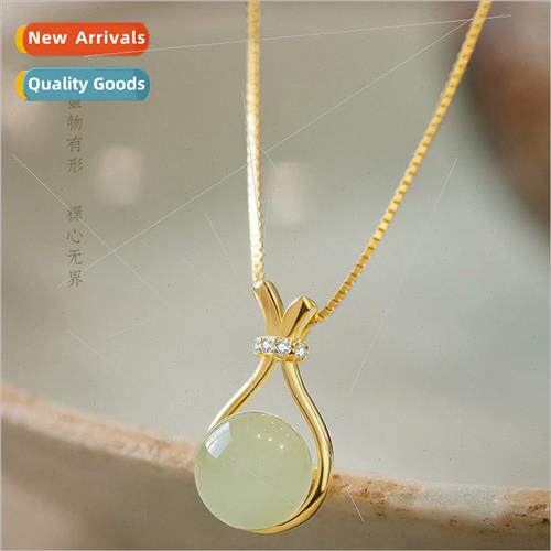 plated blessed bag field jade necklace women niche pendant d