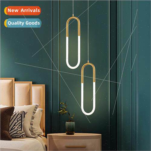 Modern minimalist bedroom bedside chandelier cafe simple cre