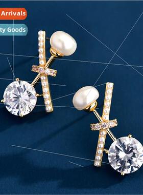 New spring simple French romantic earrings S925 silver pin e