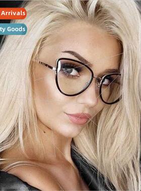 Anti-blue light metal cat-eye plano new ins glasses frame fa