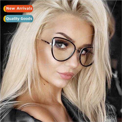 Anti-blue light metal cat-eye plano new ins glasses frame fa