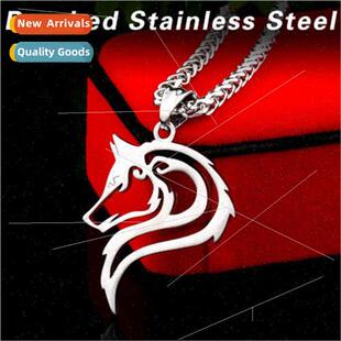 Vintage Viking Celtic Wolf Head Stainless Steel Hip Hop Pend