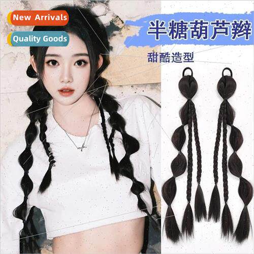 Wig female fashion twist braid double ponytail simulation ha