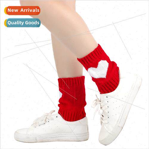 Chunky wool love short ankle warmer knted socks booties leg
