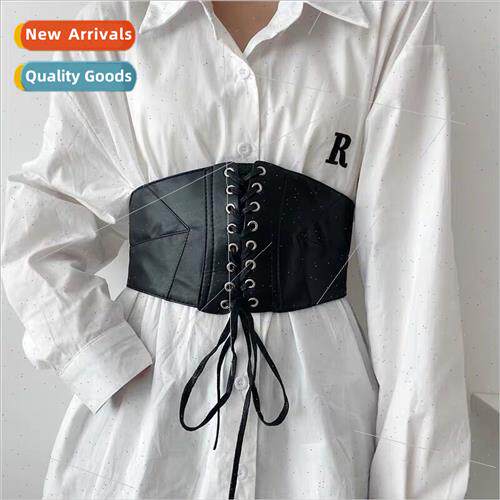 Europe extra wide straps waistband dress shirt su black vint