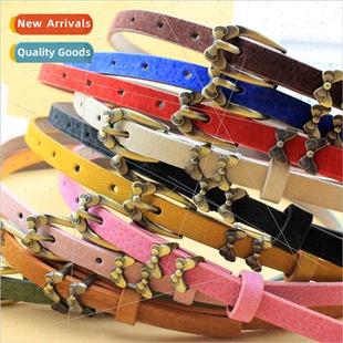decorative peplum belt Women pigskin buckle thin bow