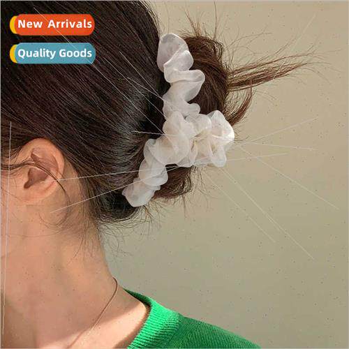 Fashion mesh pleated clip headdress female temperament back