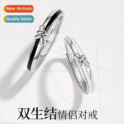 Double fe Knot Ring Couple Ring Pair che Couple Model Open A