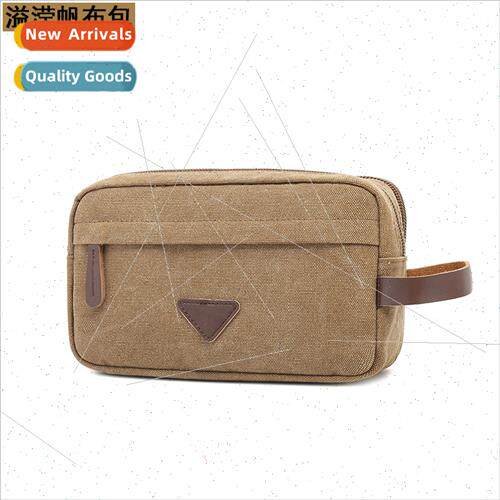New mple Men Clutch Bag Canvas Handbag Retro Wash Storage Ba