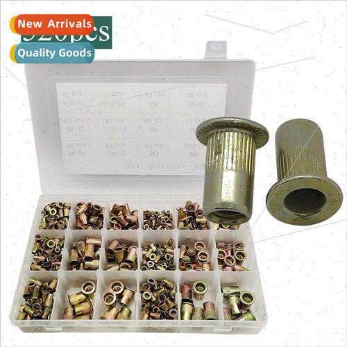520pcs boxed color zinc flat head rivet nut UK American metr