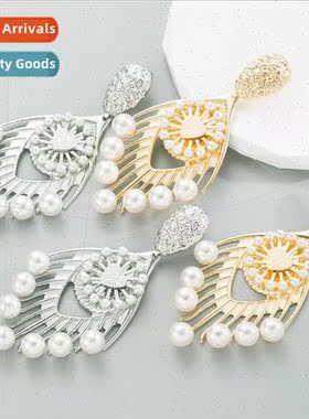 Europe Za simple geometric earrings female alloy electroplat