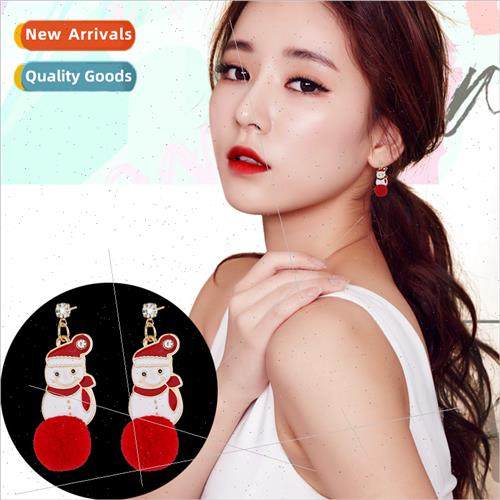 Europe creative Christmas alloy diamonds cute earrings earri