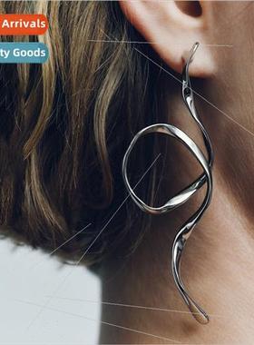 Fall winter new spiral irregular circle earrings fashion col