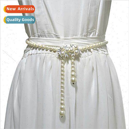 Ladies new pearl thin belt female sweet fashion simulation g