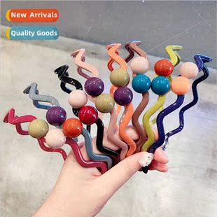 colorful acrylic hair Korean girls simple bands wash fashion